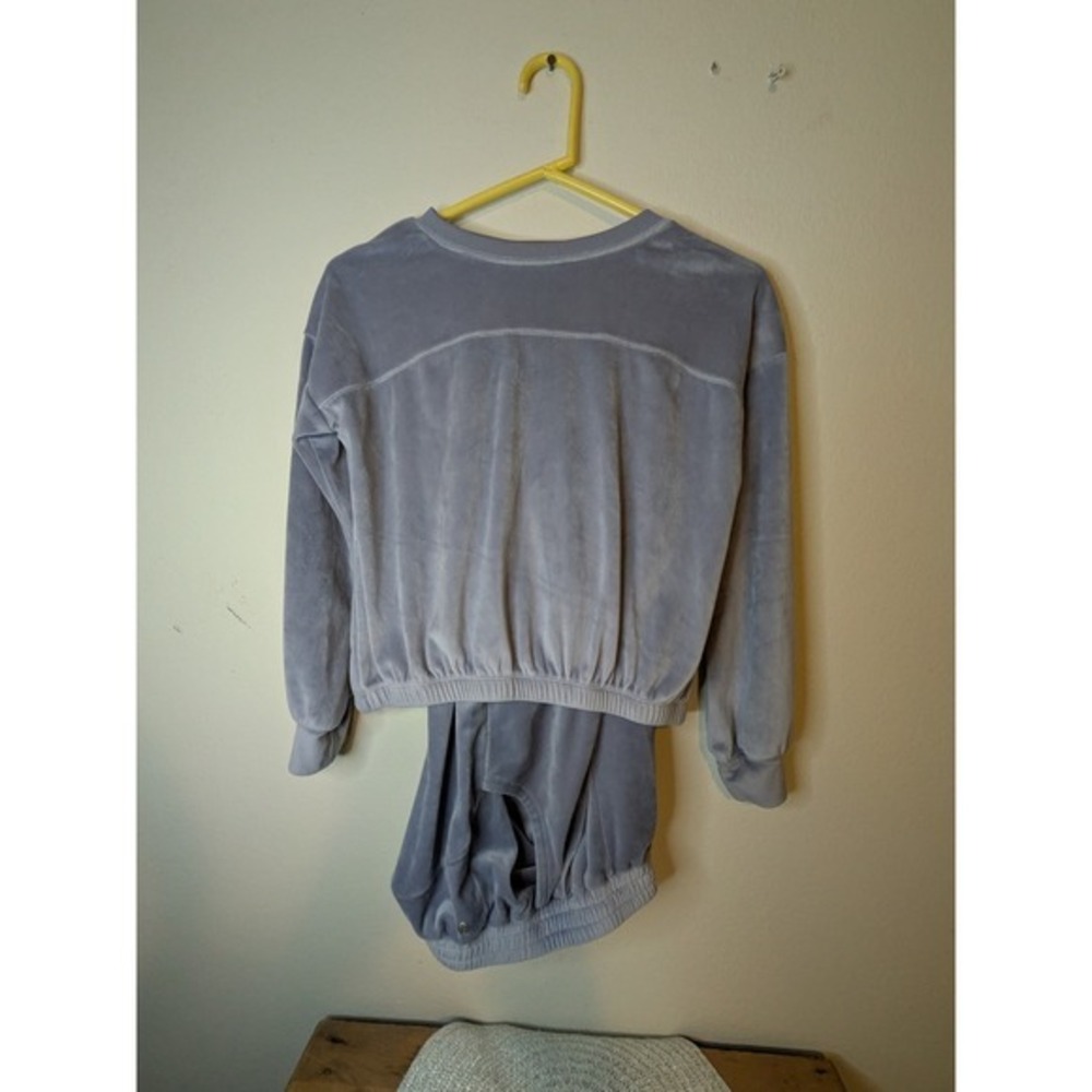 Zella Kids Velour‎ Tracksuit Set Sweatshirt Jogger Pants Gray L 10 12